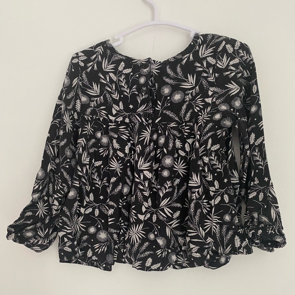 Baby Gap Button Up Blouse size 2T black with white